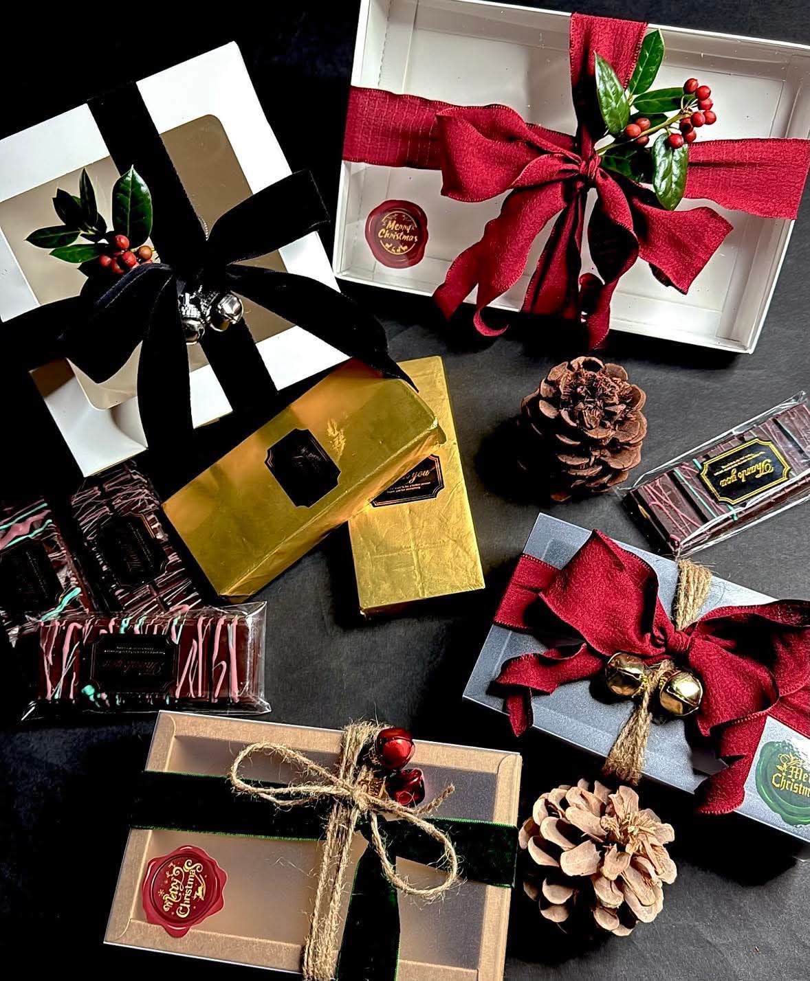 Luxury Christmas Chocolate Gift Box - Red Bow Edition